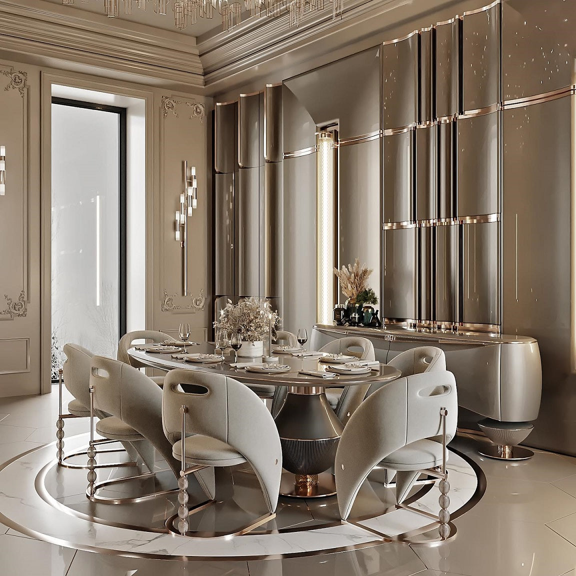 Dinning Table Chairs, Set of 6 pcs