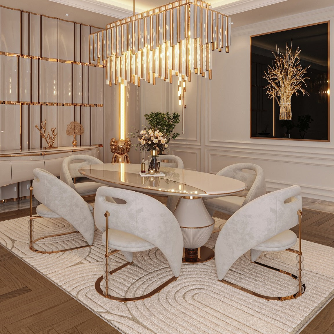 Dinning Table Chairs, Set of 6 pcs