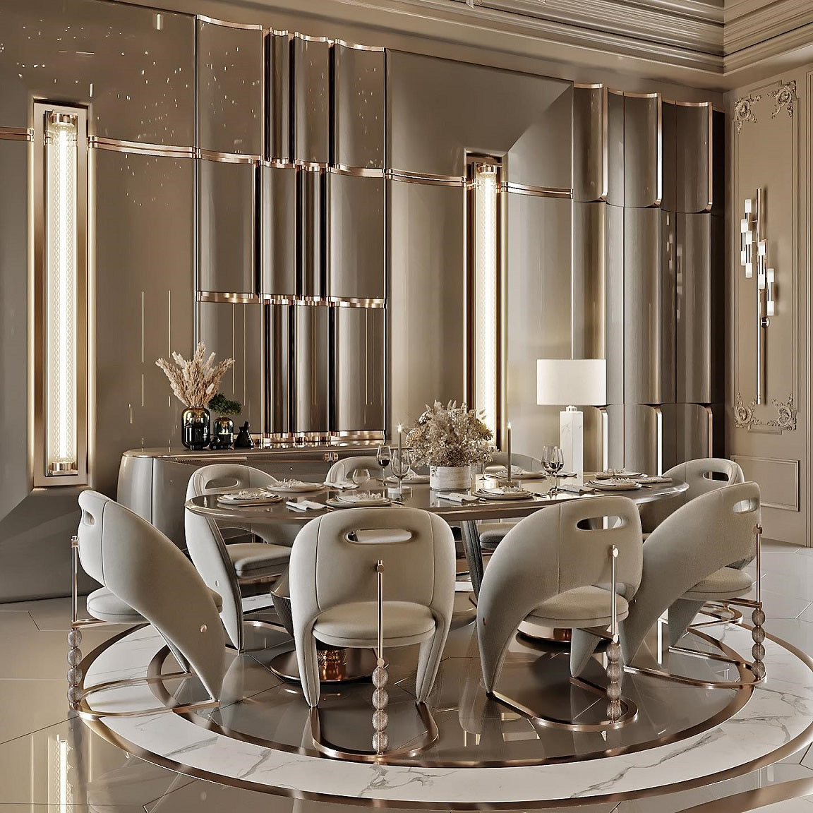 Dinning Table Chairs, Set of 6 pcs