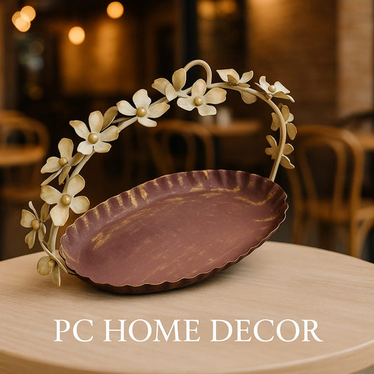 Floral iron basket tray (set of 20)