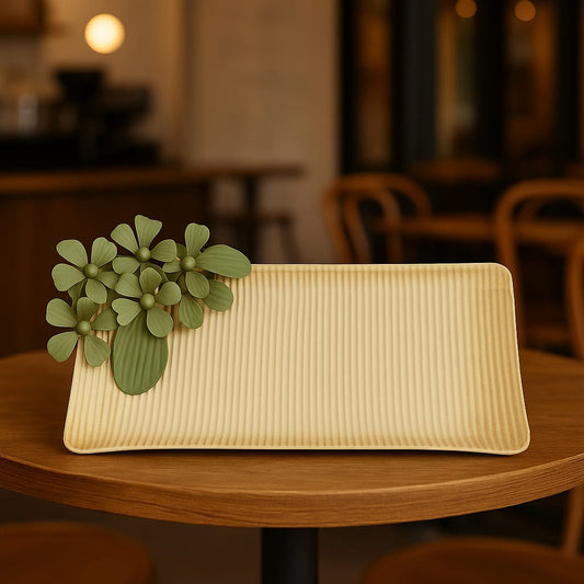 Floral Beige Tray,(Set of 20)
