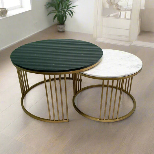 PC Home Decor | Nesting Center Table, Black and White