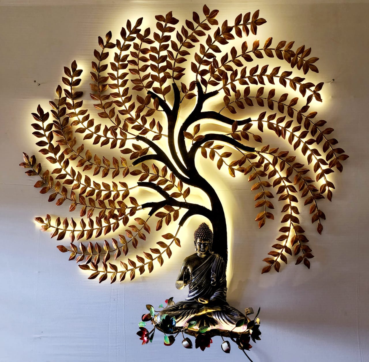 Beautiful Wall Decor Buddha With Tree For Wall Hangling