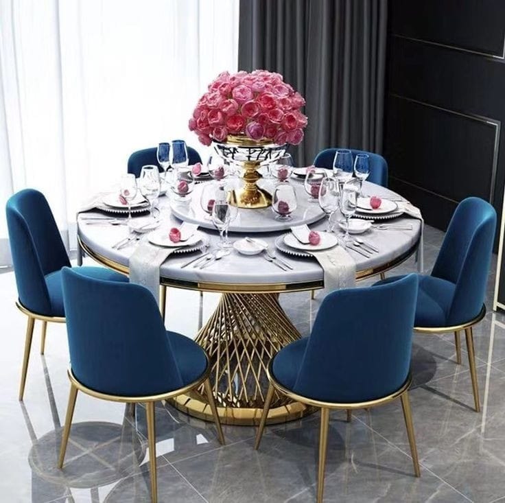 Modern Round Centre Table with 6 Chairs