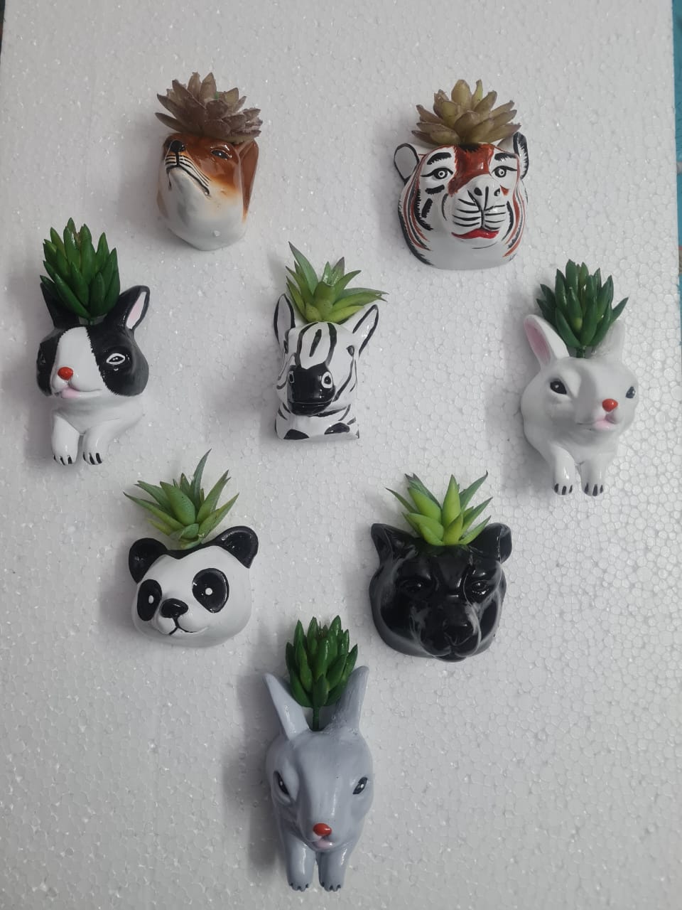 Animal Faces Wall Planter Set of 8pcs