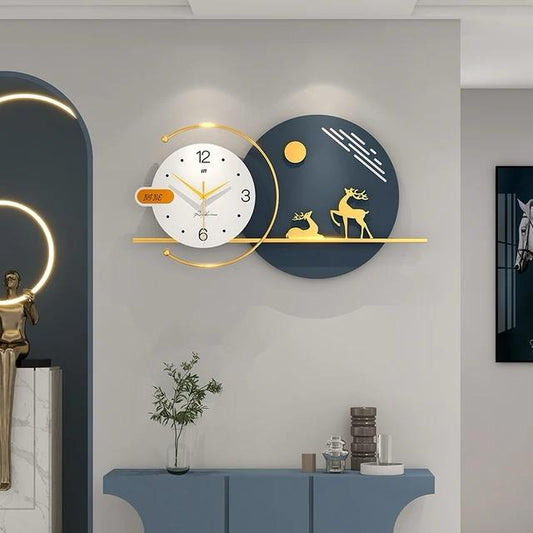 Metal Wall Clock With Deer