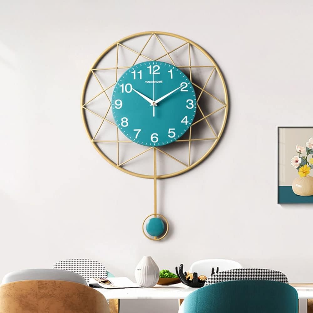 Teal Dial Geometric Wall Clock