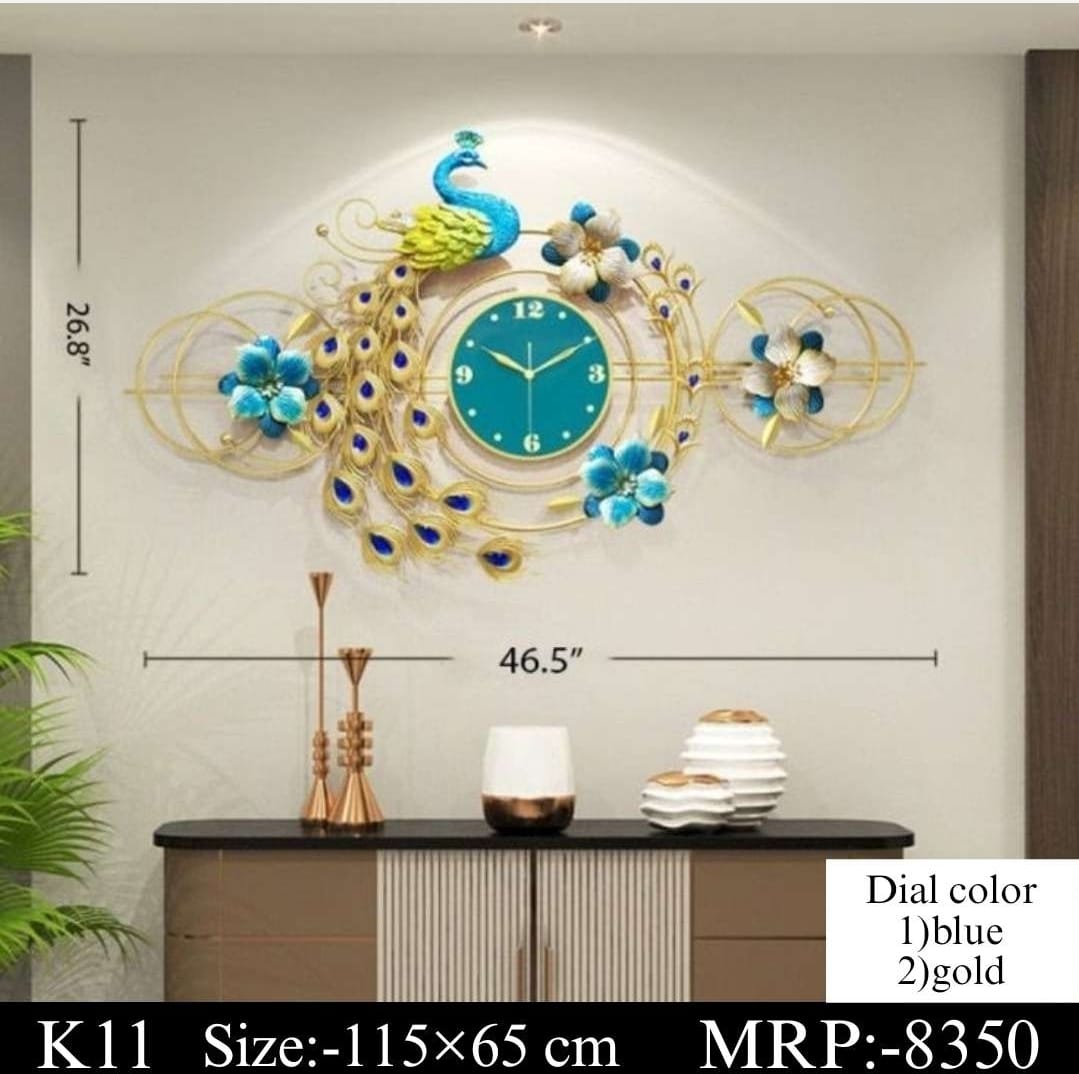 Imported Peacock Wall Clock With Multi Dial