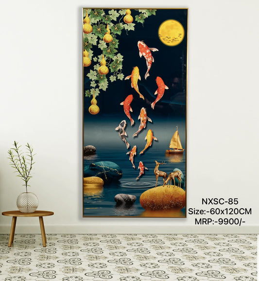 Tranquilla Fishes Crystal Wall Painting