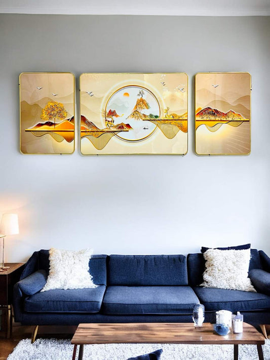 Modern Set of 3 Crystal Painting