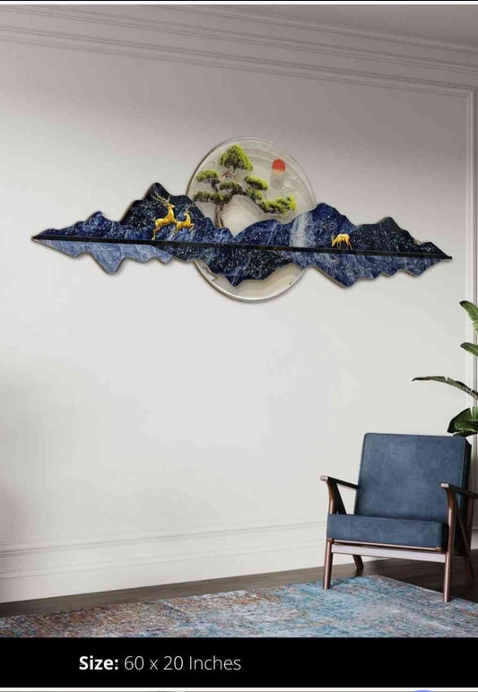 Blue Crystal Wall Decor With LED