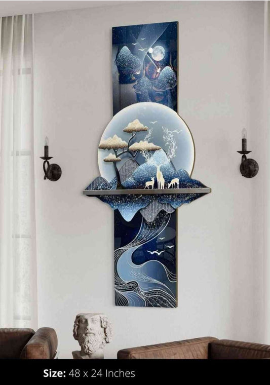 Vertical Crystal Wall Decor, Navy