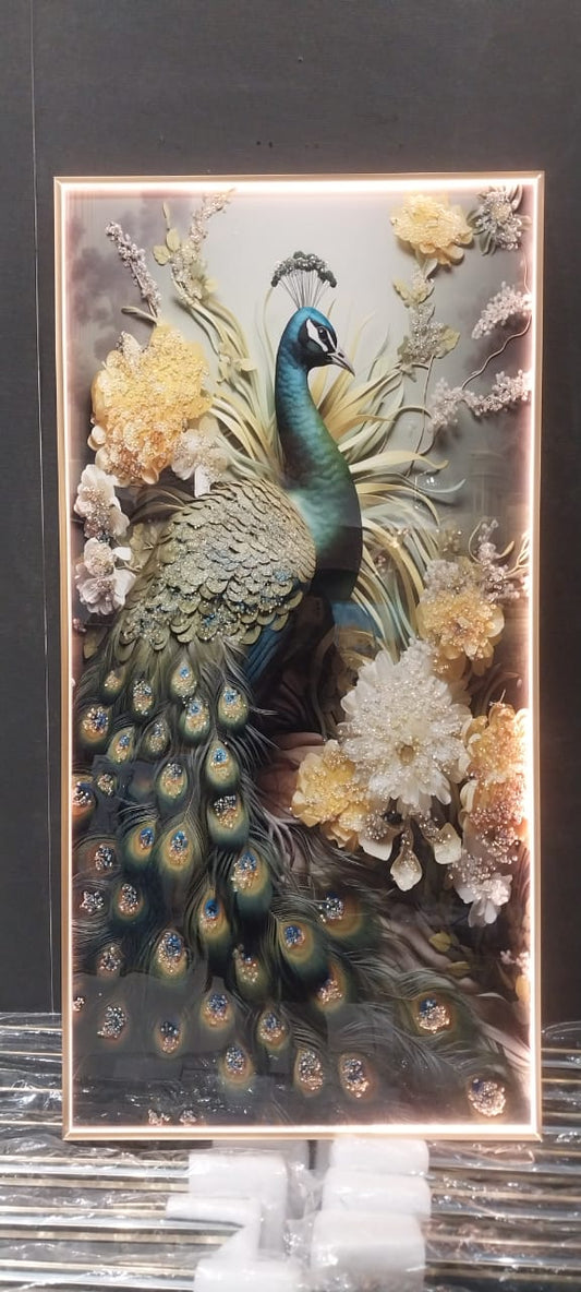 Imported LED Crystal Peacock Wall Decor