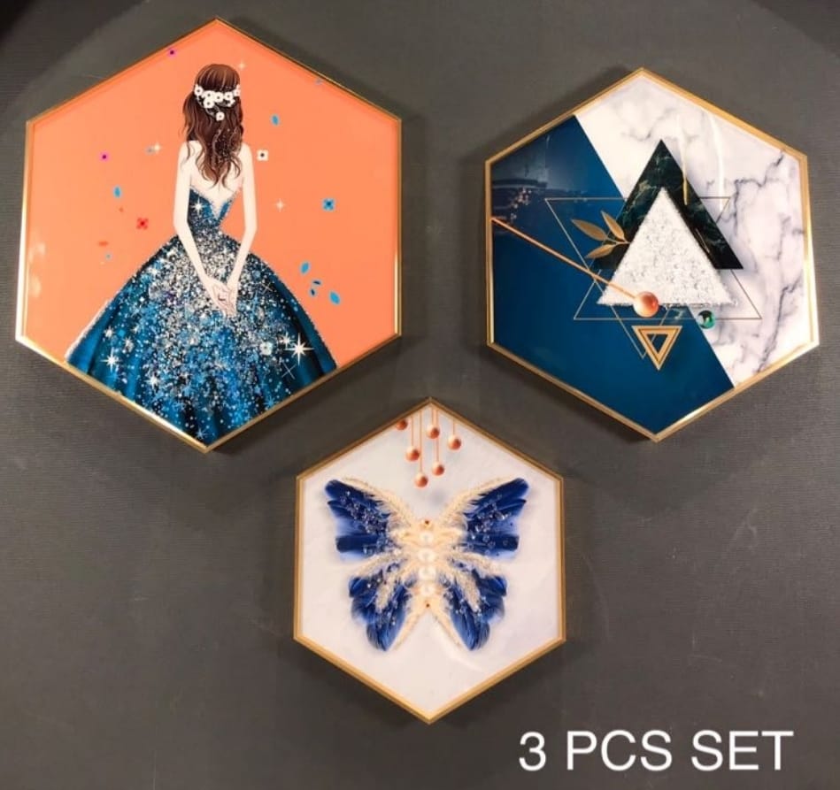 Hexa Wall Painting ( lSet of 3)