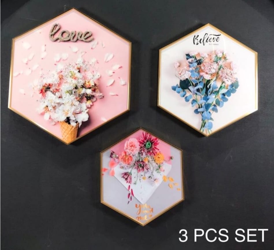 Hexa Wall Painting ( lSet of 3)