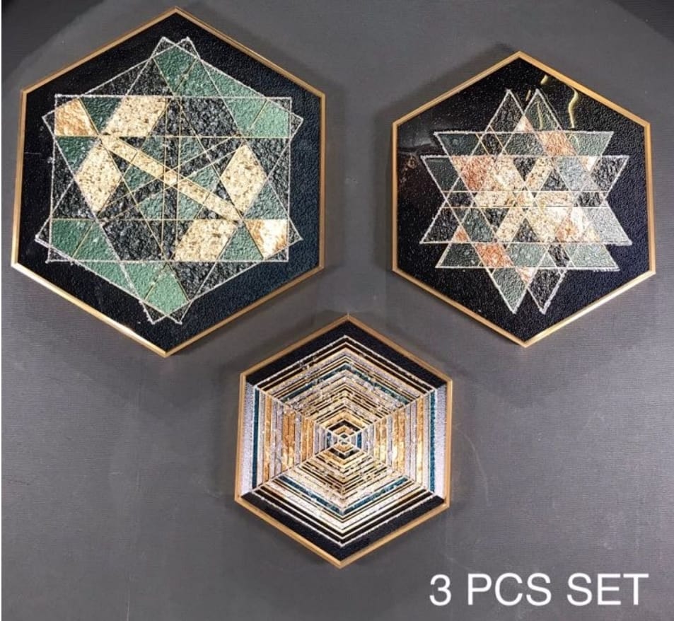 Hexa Wall Painting ( lSet of 3)