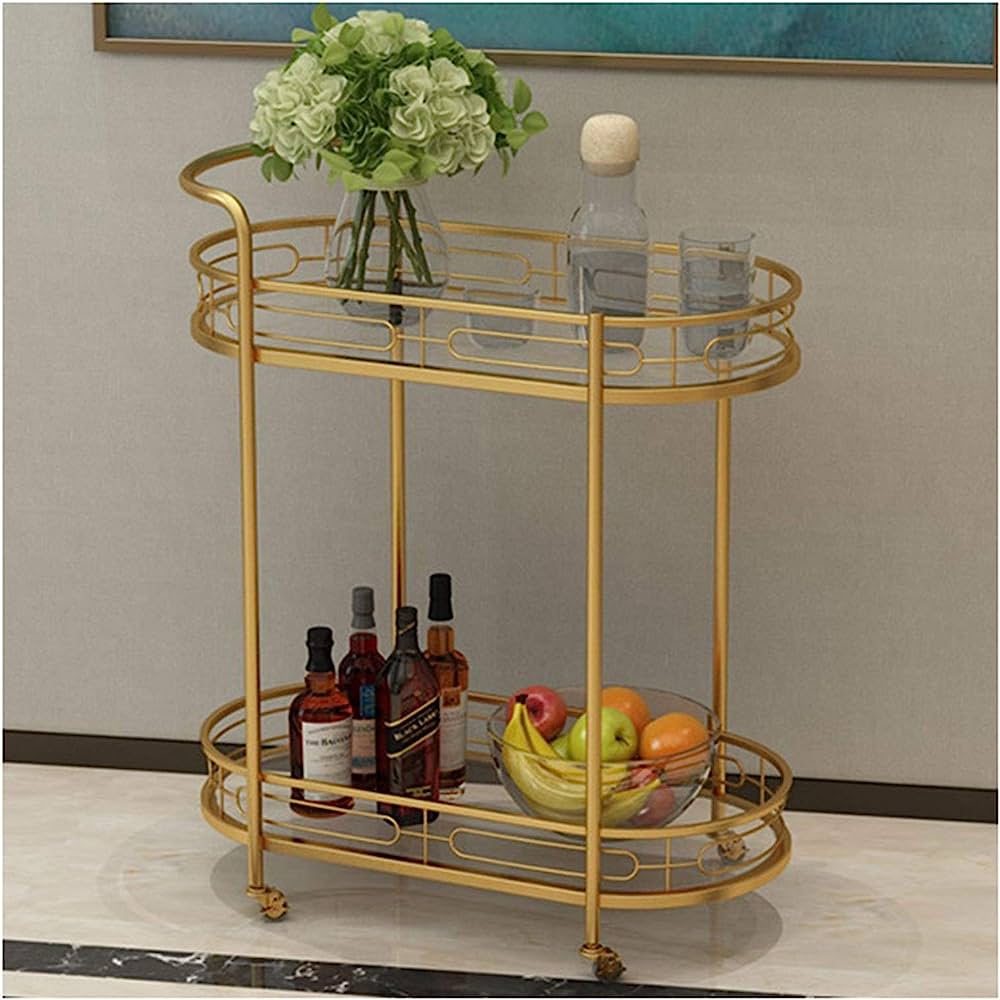 Oval Two Tire Metal Bar |Serving Trolly