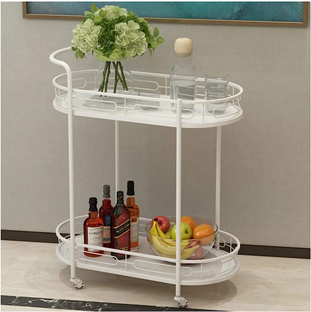 Oval Two Tire Metal Bar |Serving Trolly