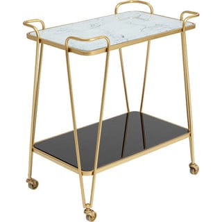 Metal Bar Trolly With Marble Top