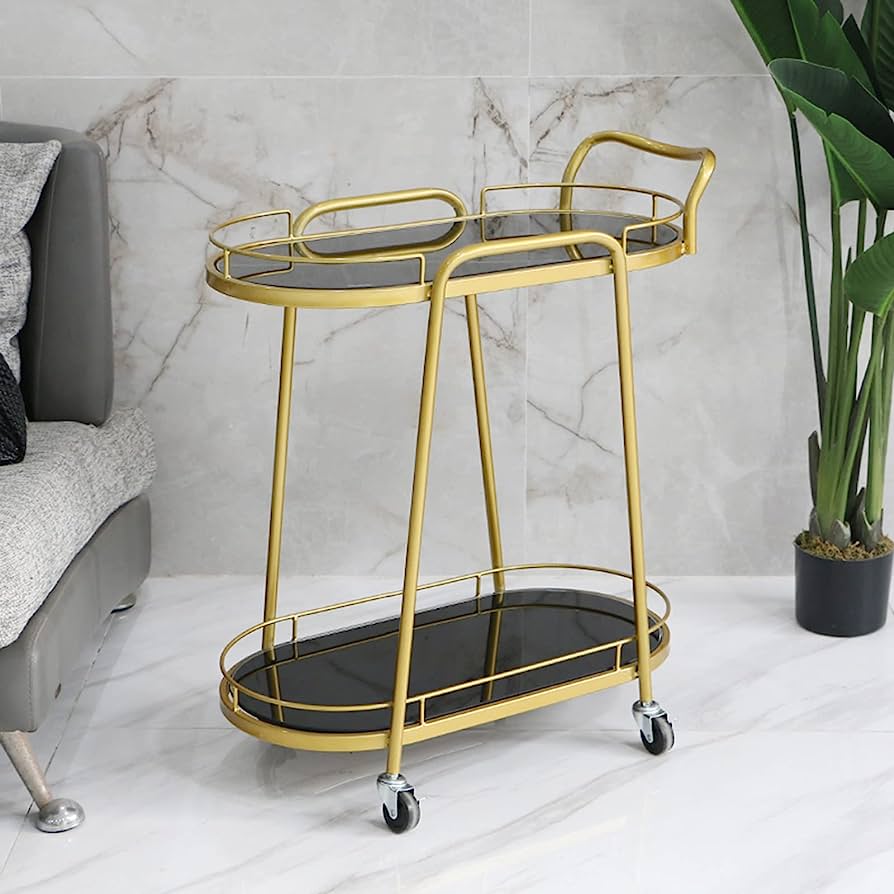 Exclusive Gold Serving Trolly For Home | Bar Trolly