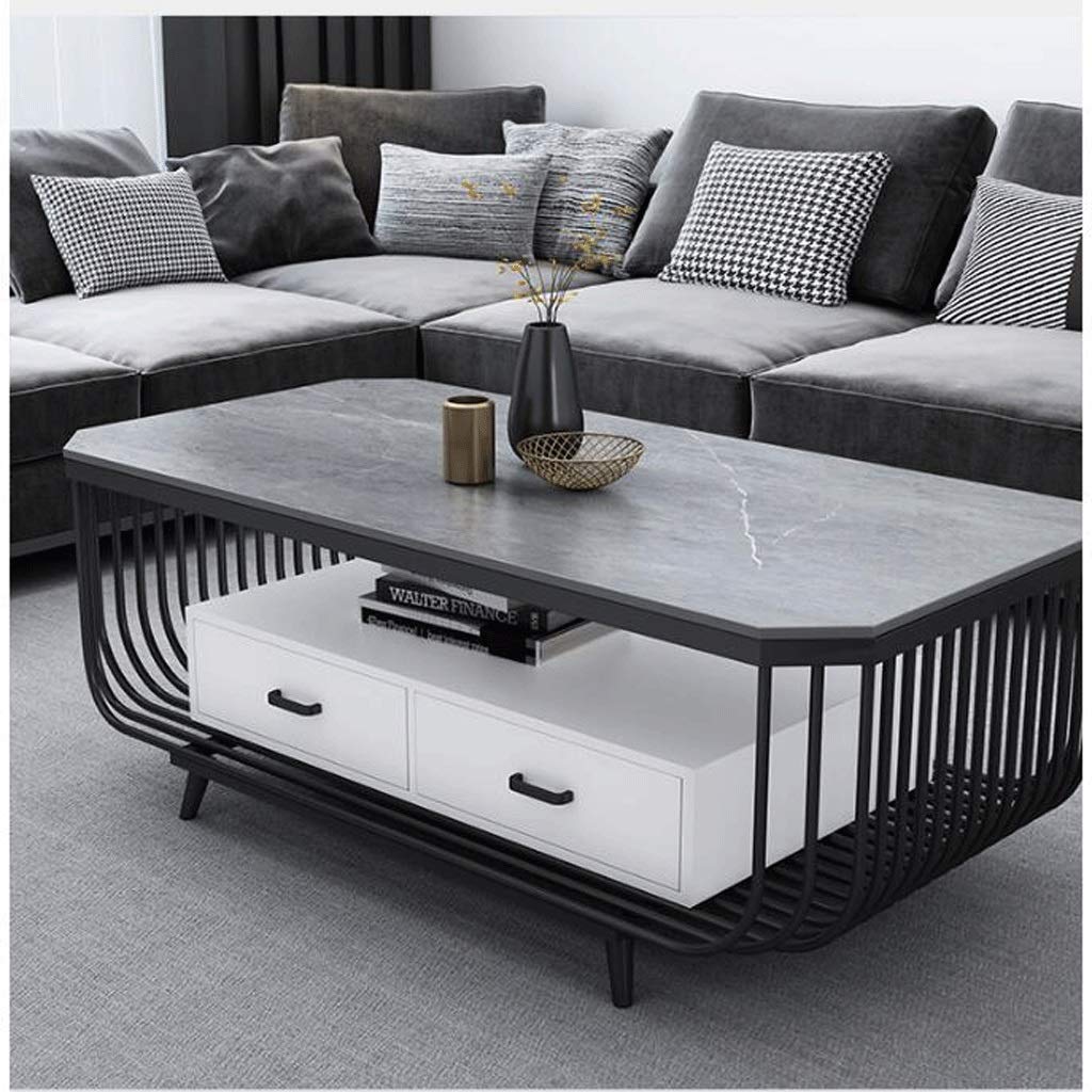 Rectangular Coffee Table|Centre Table With Gray Marble TOP