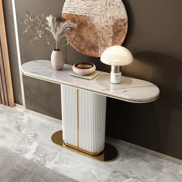 Oval Metal Console Table(48"×14"×30")