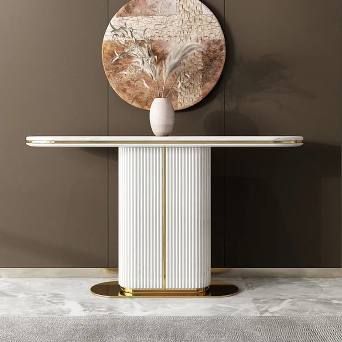 Oval Metal Console Table(48"×14"×30")