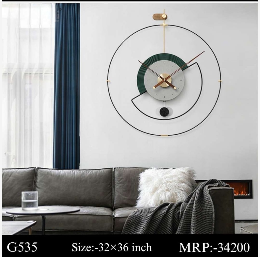 Imported Premium Round Wall Clock,Green Dial