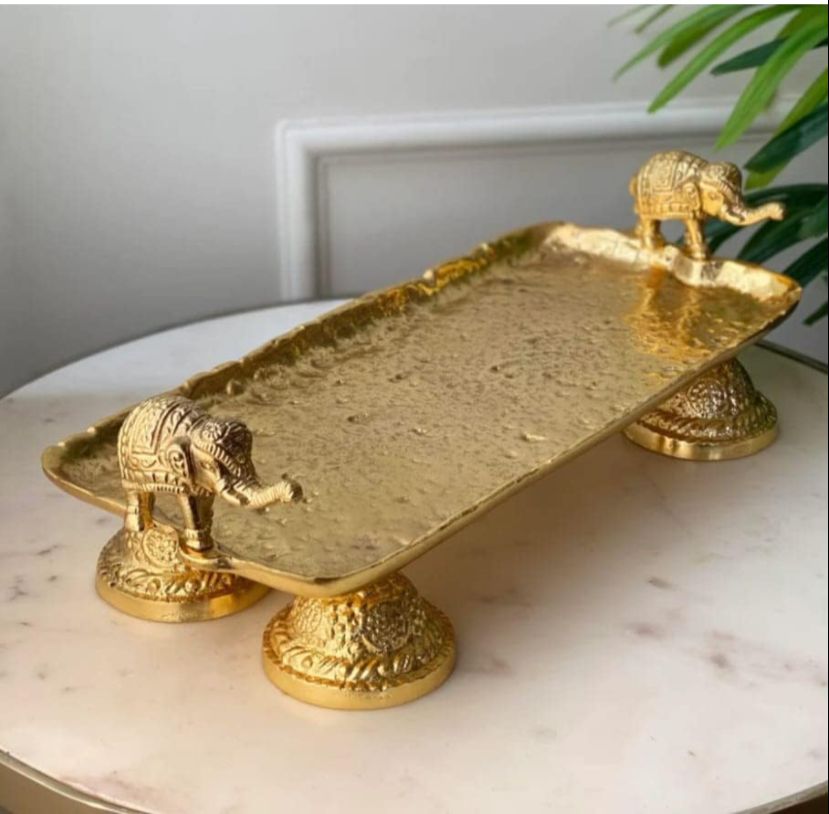 Elephant Brass Finishing Tray