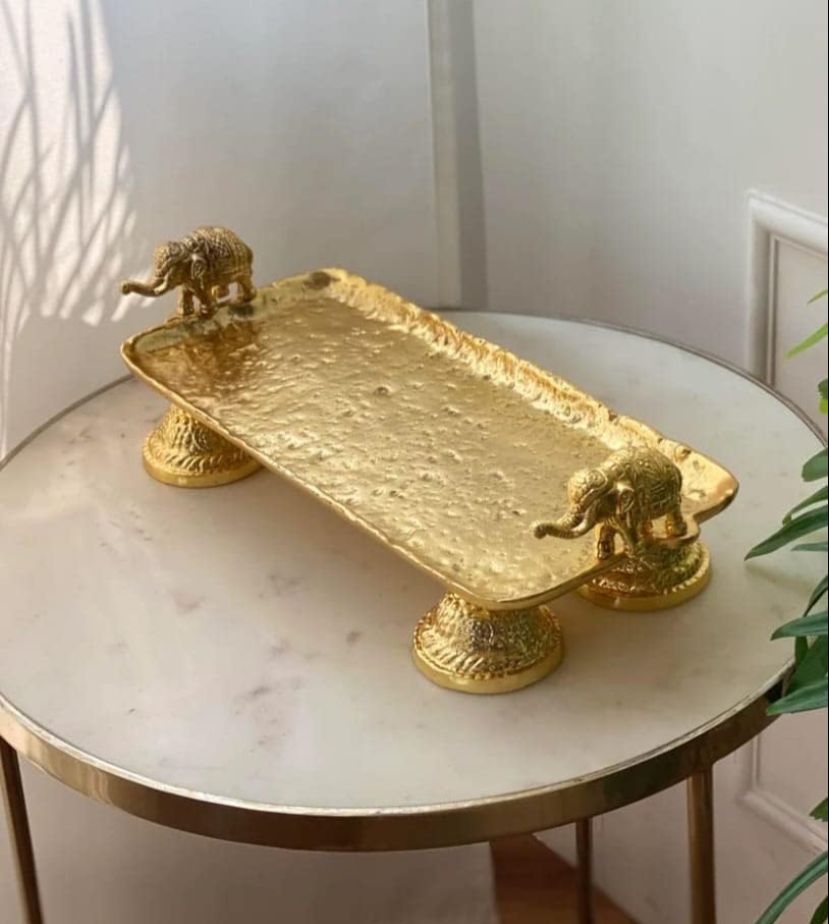 Elephant Brass Finishing Tray