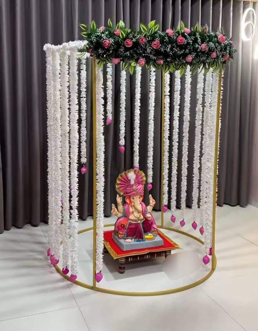 Backdrop Round Mandir Stand FOR Decorating Ganpati Fest