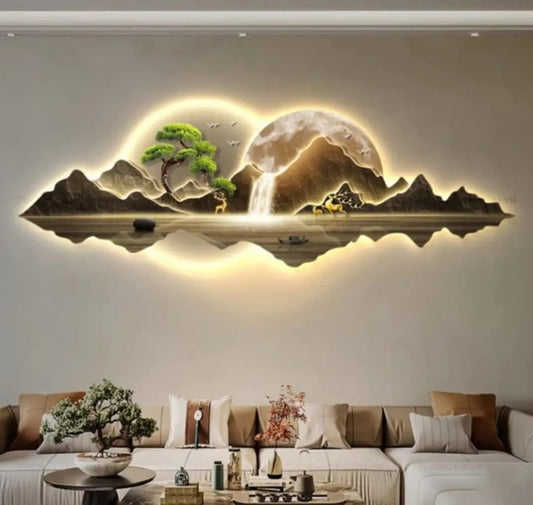 Premium Imported Crystal LED Wall Decor With Tree Scenario