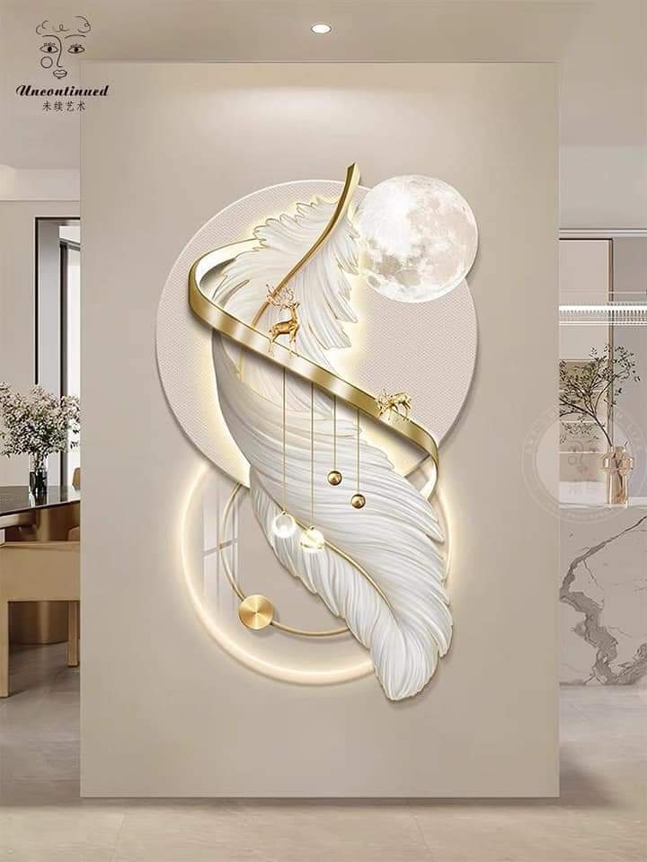 Imported Vartical Crystal Wall Decor With LED