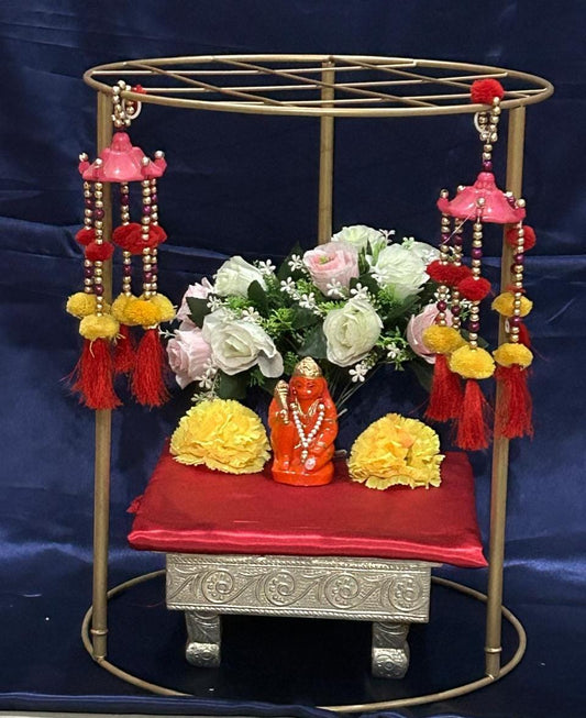 Round Backdrop Ganpati Decorative Stand