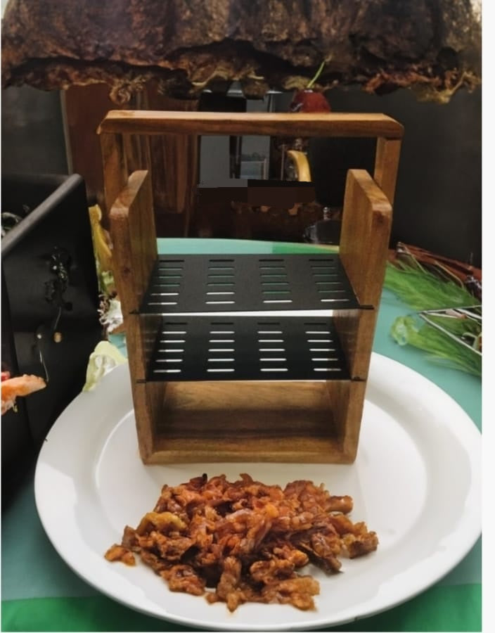 Wooden Cutlery Holder With Twol Partition