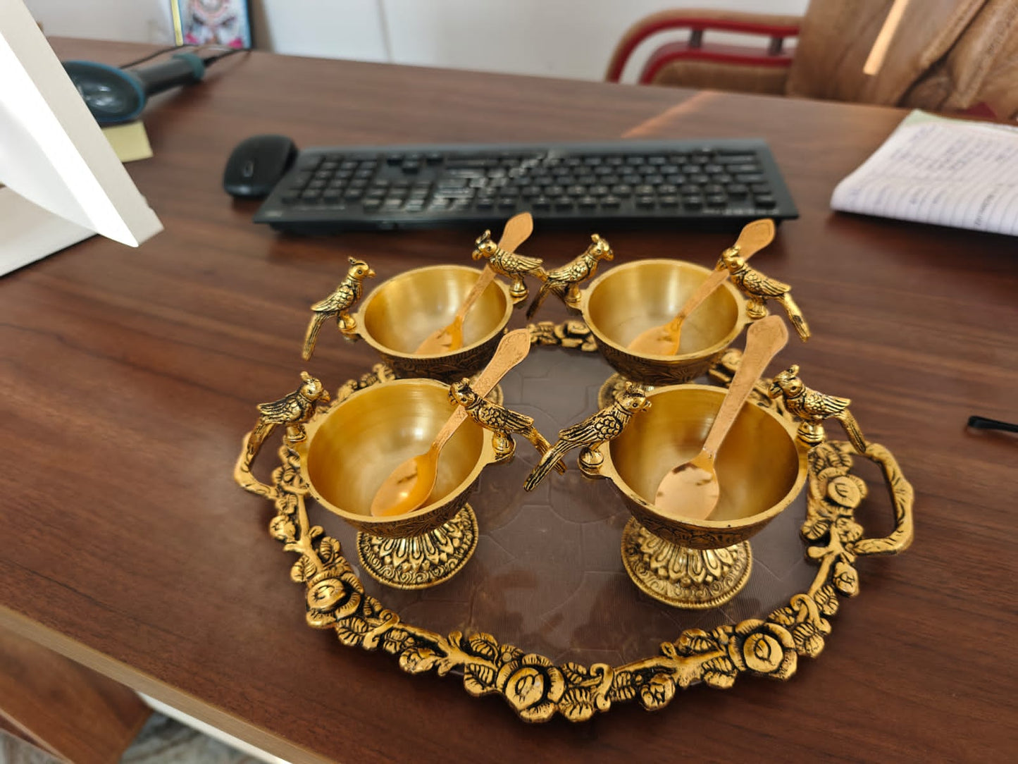 Elegant Tray With 4 Bowl Set