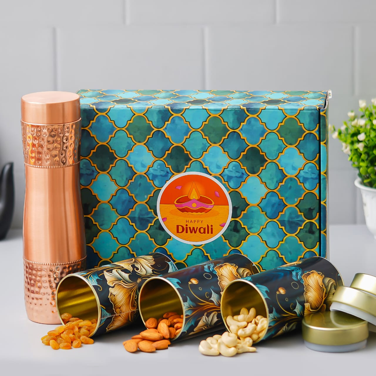 Corporate Gift Copper Set With Dryfruits Jar DC 2419