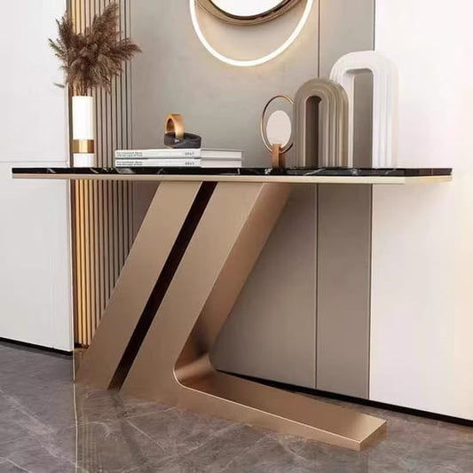 Entryway Console Table With Black Stone