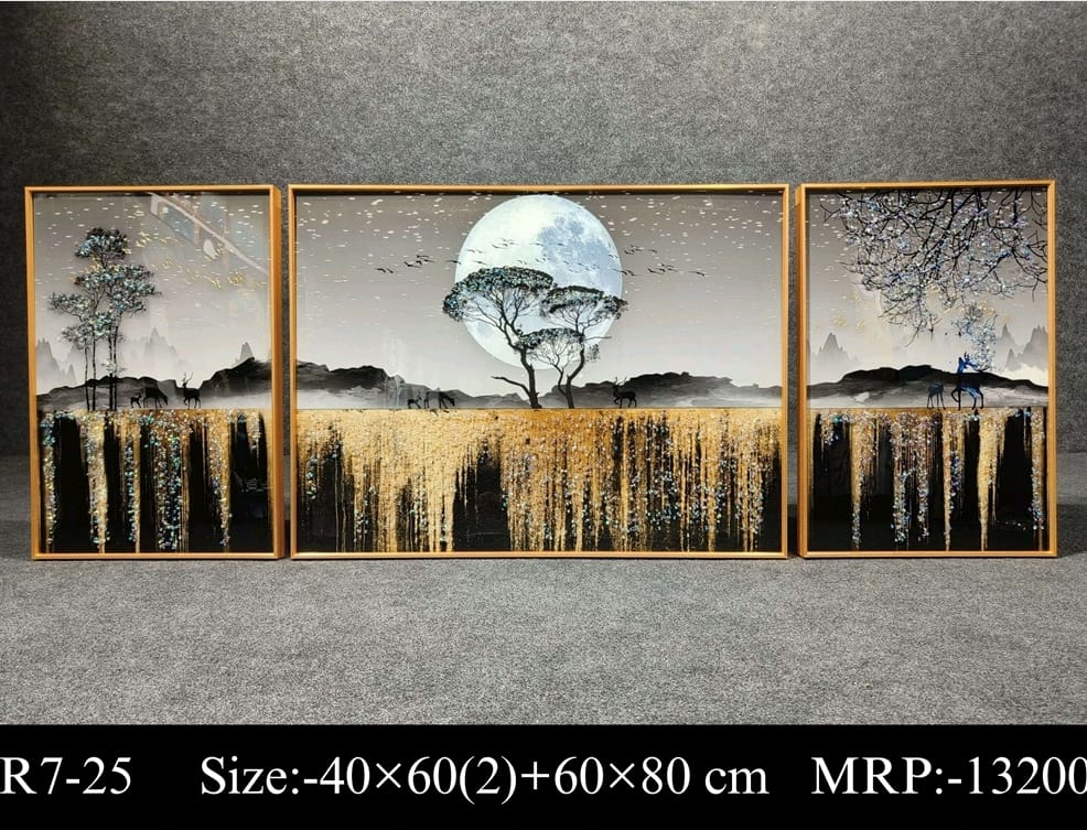 Aluminium frame PVC Painting Set of 3