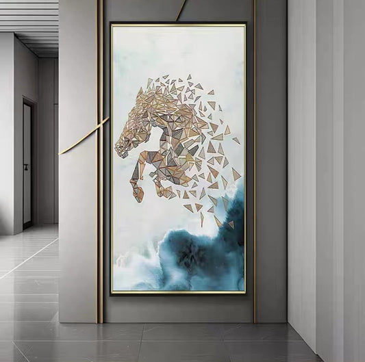 Geometric Stallion – Abstract Wall Art