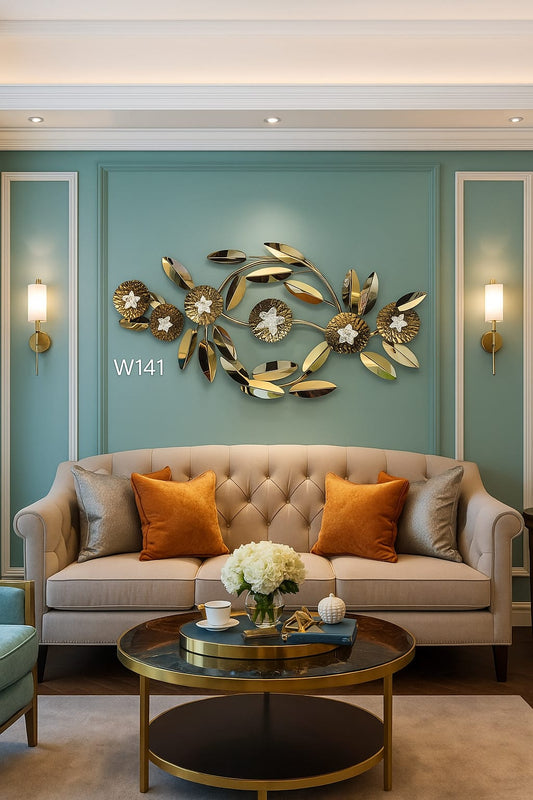 Elegant Gold Floral Metal Wall Art