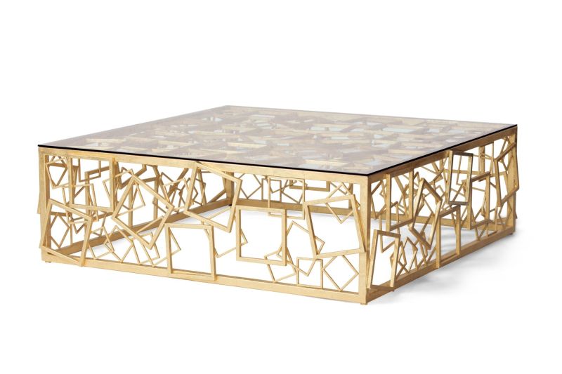 Square Big Centre Table With Glass Top(48"×48"×18")