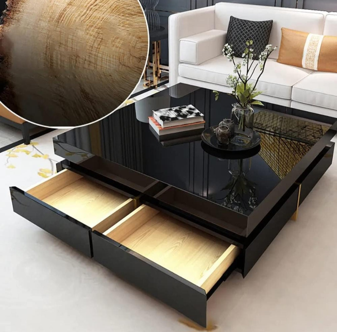 Exclusive Black Centre Table With Maple Storage