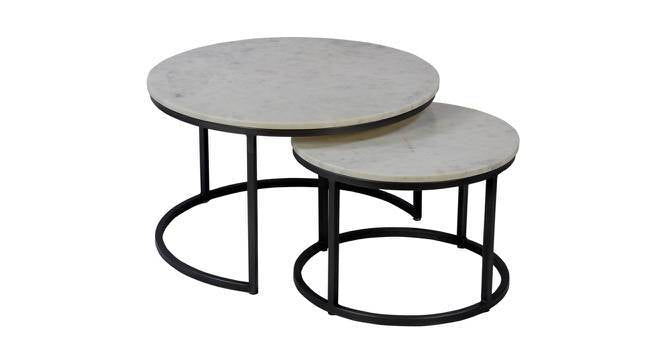 Set of 2 Grey Marble Nesting Table, Gold and Grey