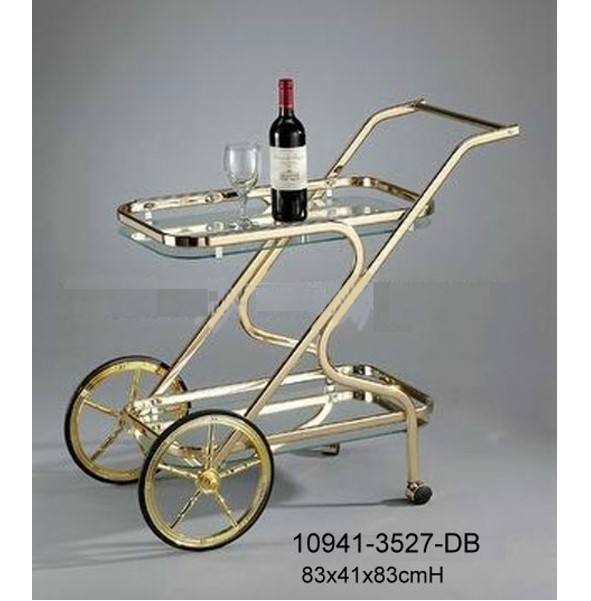 Bar Trolly|Serving Trolly In Stainless Steel With Glass