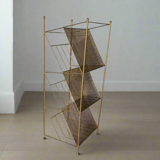 PC Home Decor | Metal Magazine Holder, Gold