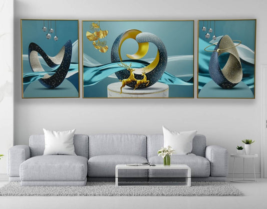 Modern Crystal Glass Painting ( Set of 3)