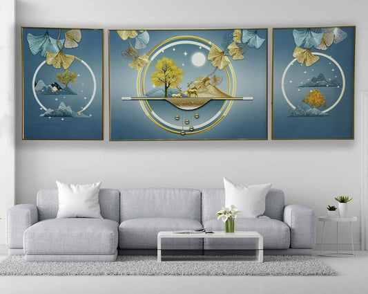 Modern Crystal Glass Painting (set of 3)