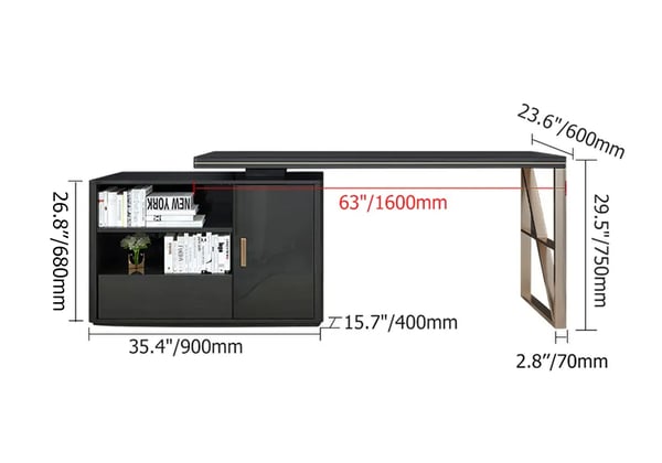 Office Table With Rotating Storage Box