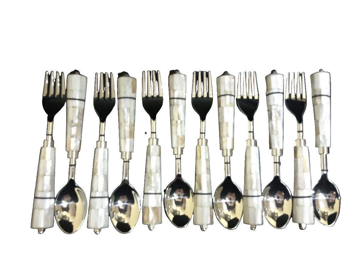 Mop Serving Spoons- Exquisite Mother-of-Pearl Utensils for Elegance(set of 12)